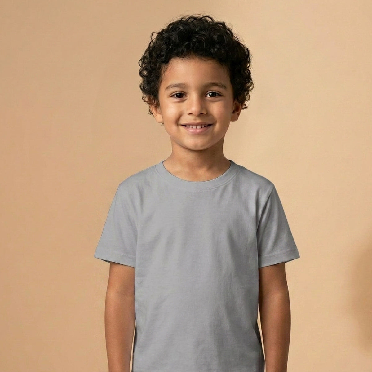 Blank Boys Grey Cotton T-Shirt UAE for School and Everyday Wear