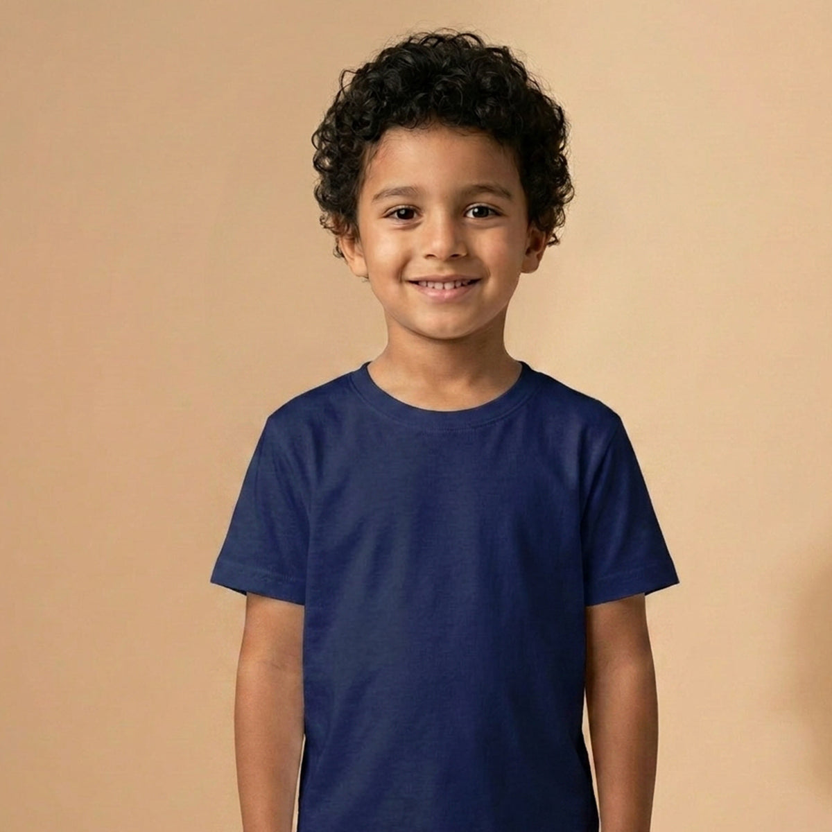 Blank Boys Navy Blue Cotton T-Shirt UAE for School and Everyday Wear