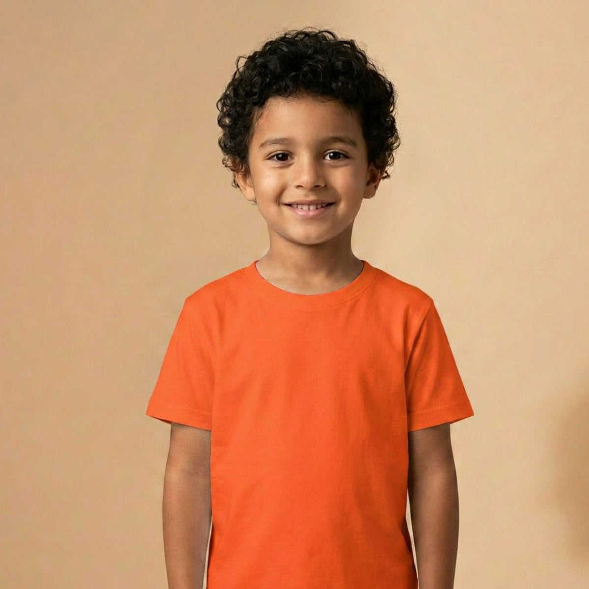 Blank Boys Orange Cotton T-Shirt UAE for School and Everyday Wear