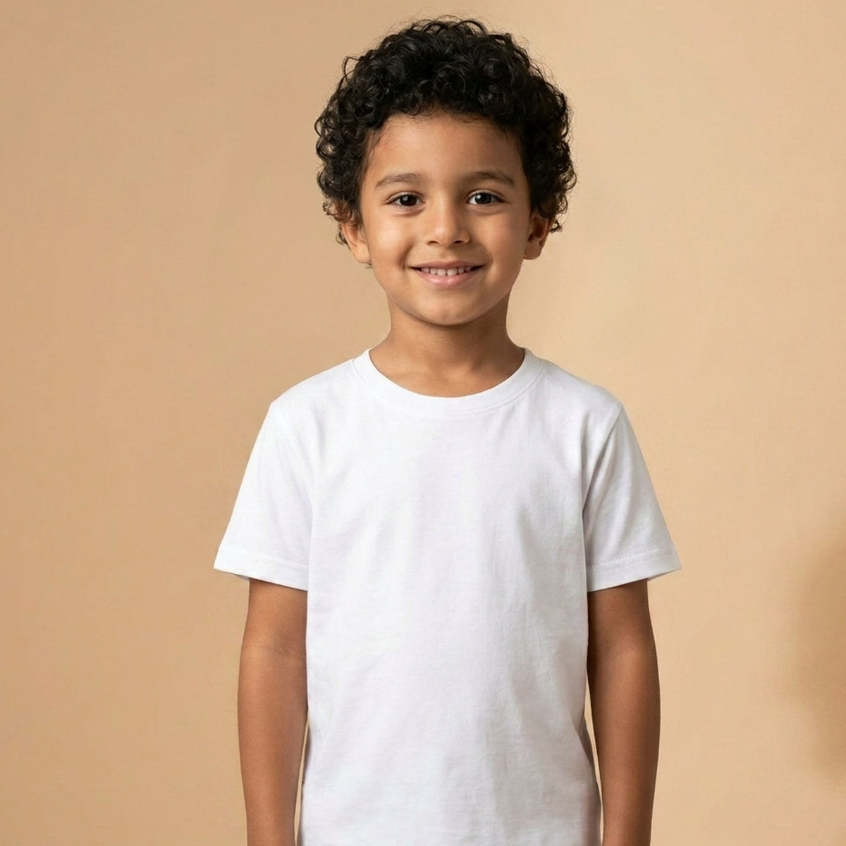 Blank Boys White Cotton T-Shirt Dubai – Soft Plain Basic Kids T-Shirt for School & Everyday UAE