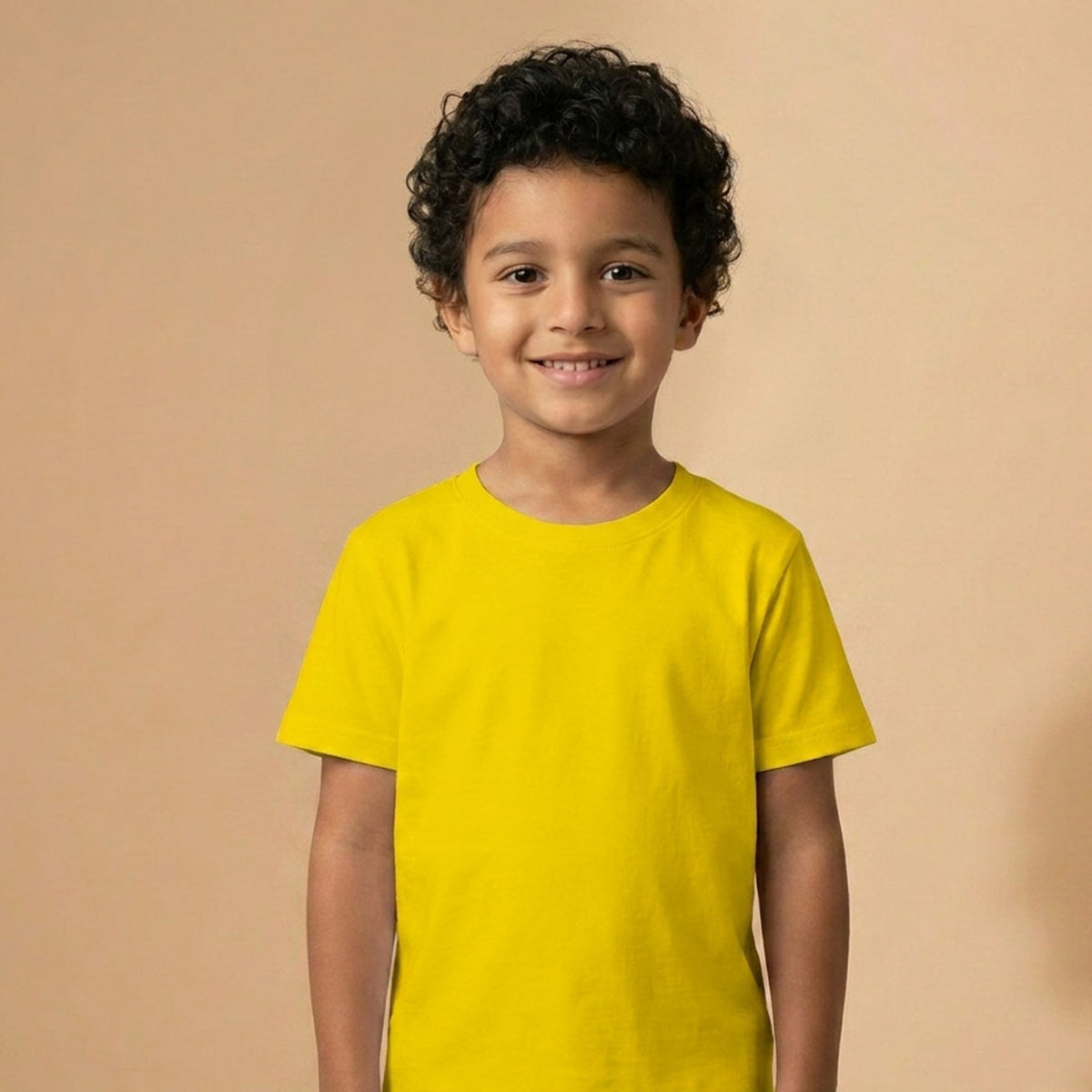Blank Boys Yellow Cotton T-Shirt UAE for School and Everyday Wear