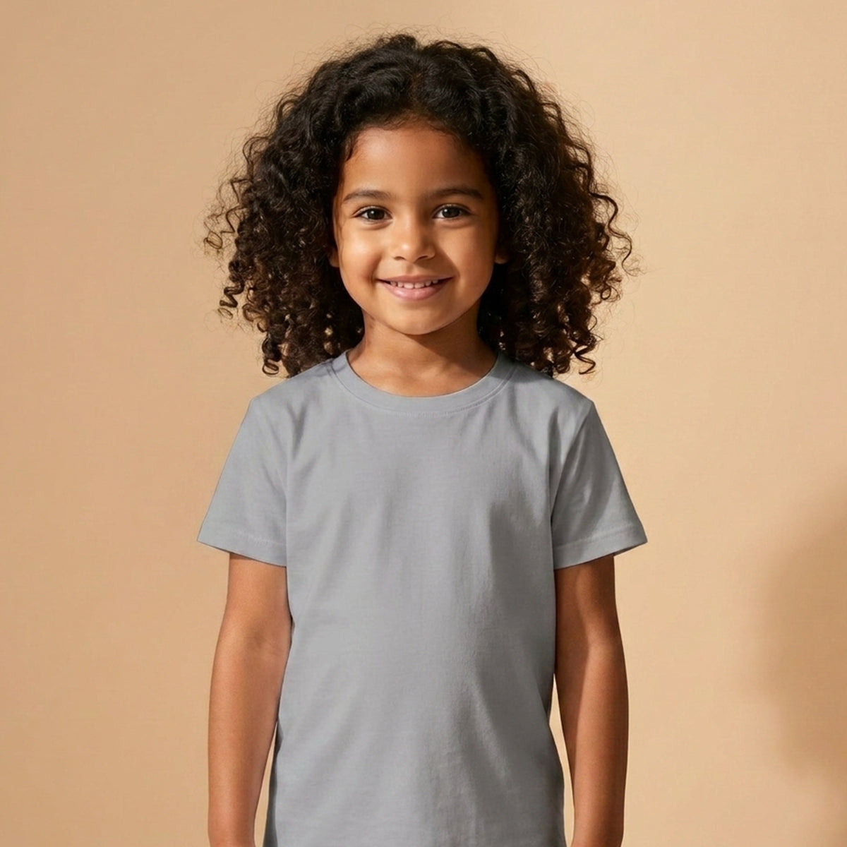 Blank Girls Grey Cotton T-Shirt UAE for School and Everyday Wear