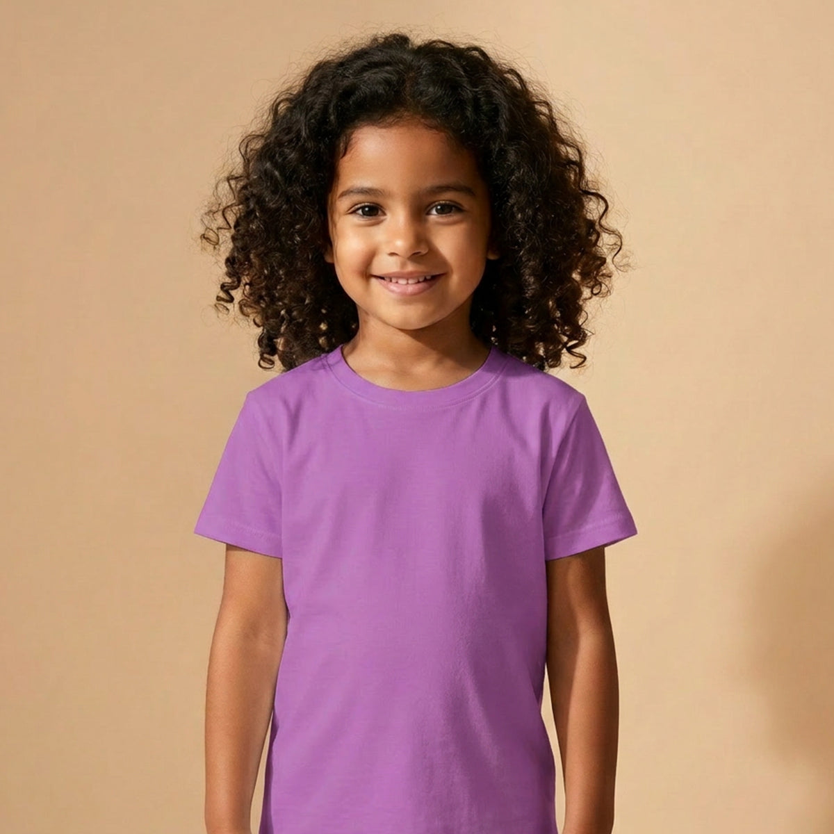 Blank Girls Purple Cotton T-Shirt UAE for School and Everyday Wear