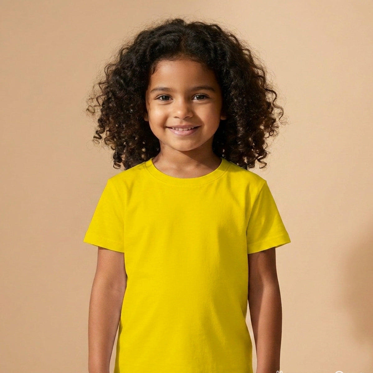Blank Girls Yellow Cotton T-Shirt UAE for School and Everyday Wear