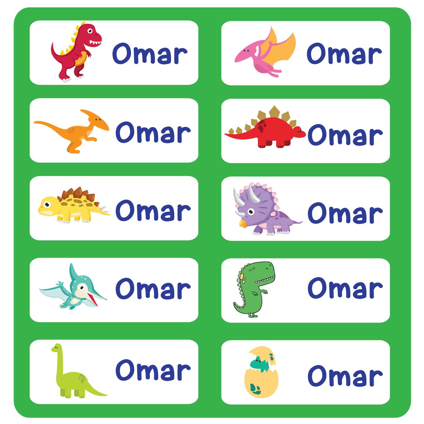 dinosaur school name labels for kids in UAE