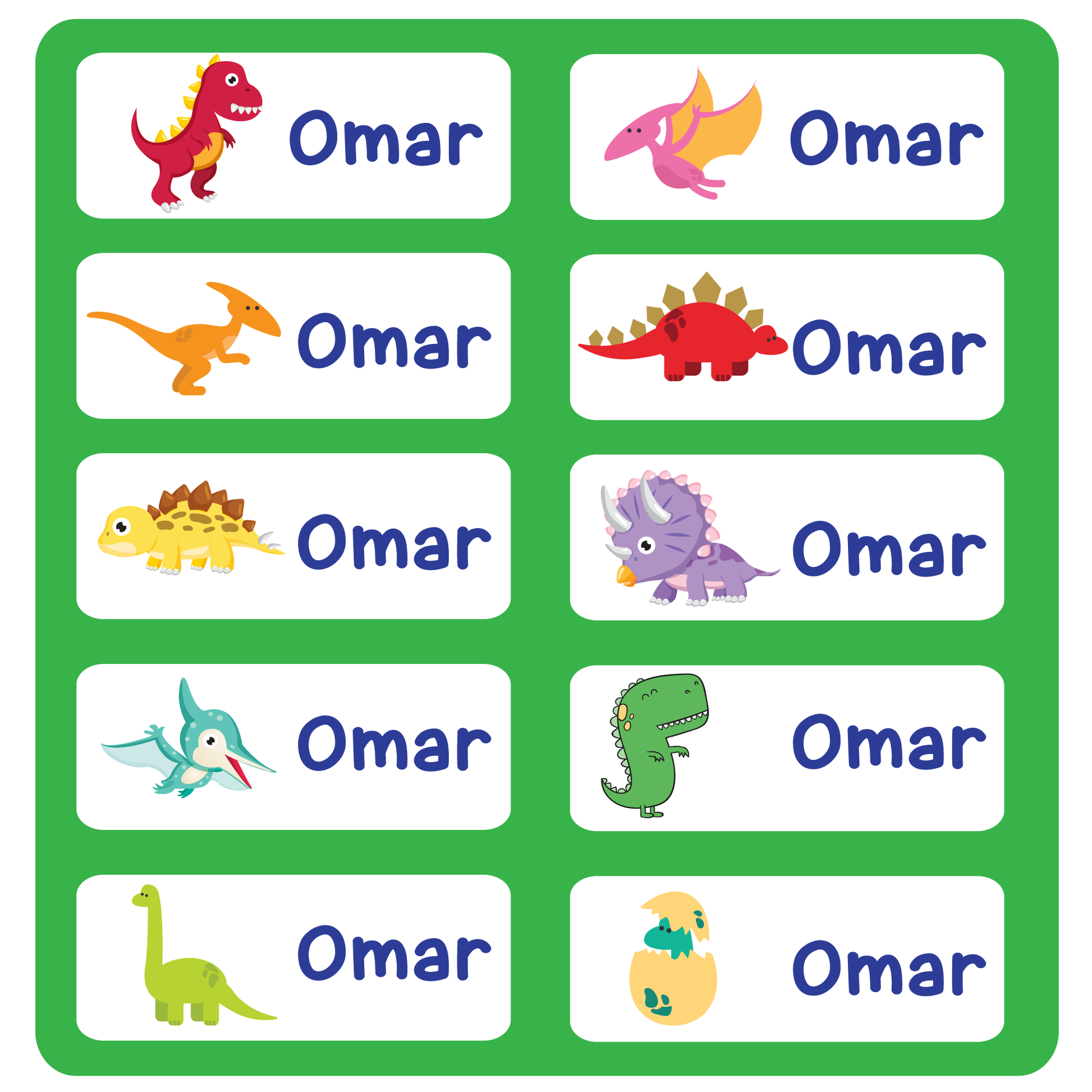 dinosaur school name labels for kids in UAE
