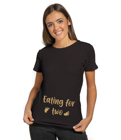 Eating for Two pregnancy t-shirt UAE funny maternity shirt by Twinkle Hands, soft cotton pregnancy outfit