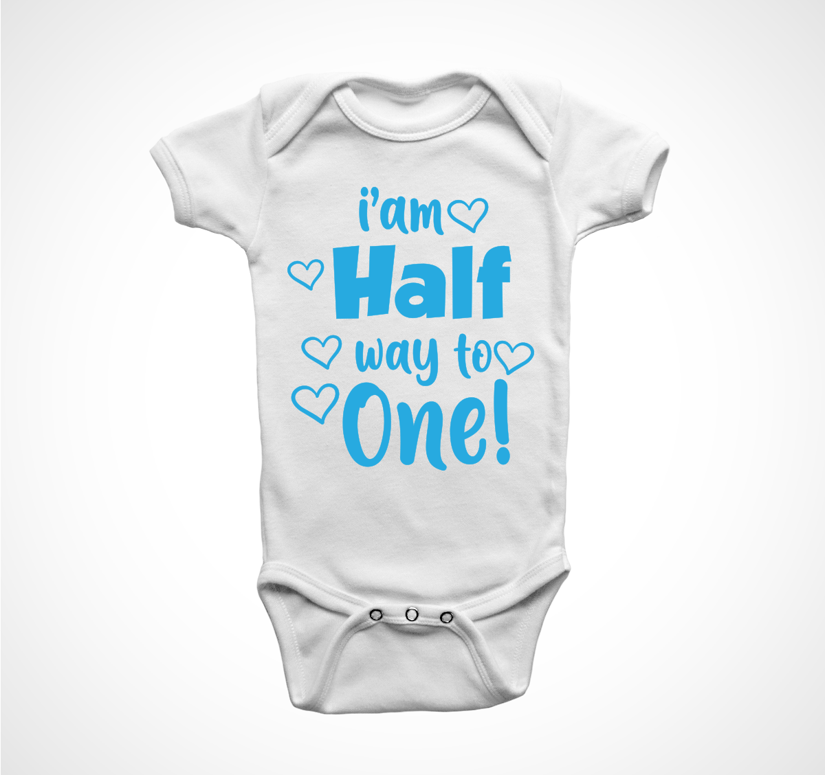 I am half way to one Baby Boy Onesie (6-12 Months) - 73% Discount