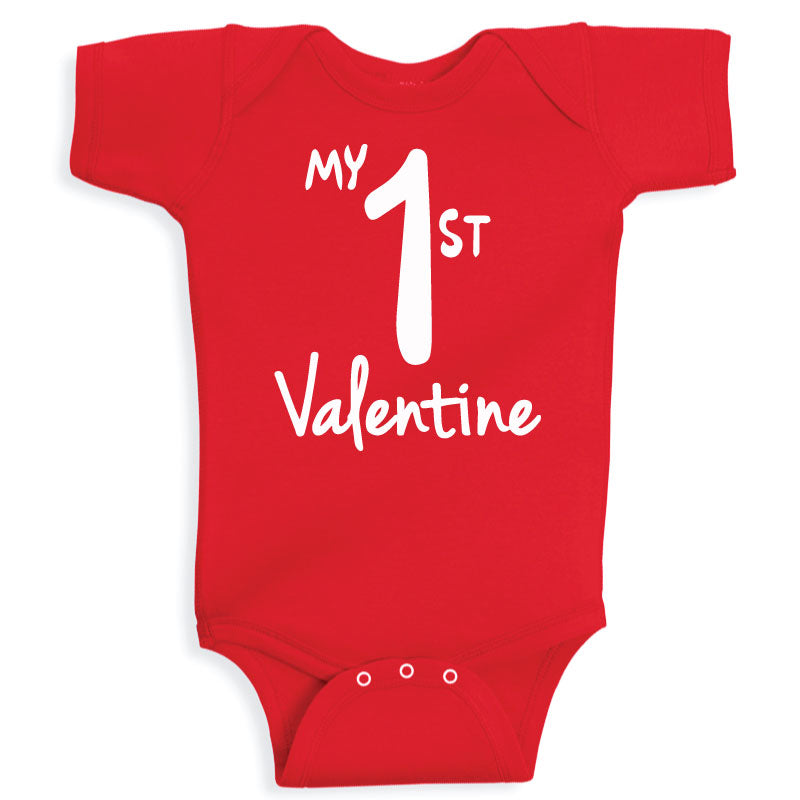 My First Valentine baby onesie UAE soft cotton newborn Valentine outfit by Twinkle Hands for baby celebrations and photoshoots