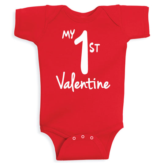 My First Valentine baby onesie UAE soft cotton newborn Valentine outfit by Twinkle Hands for baby celebrations and photoshoots