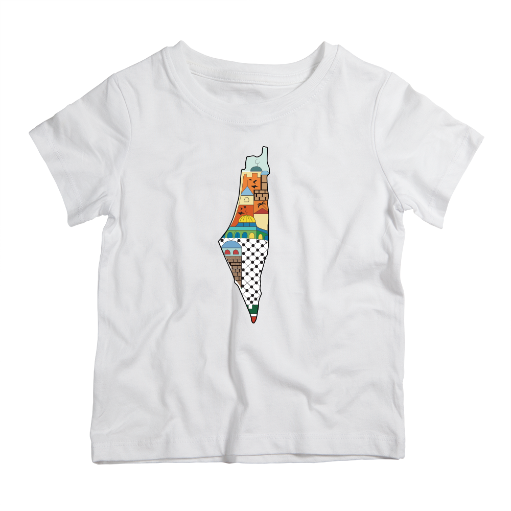 Palestine Map cotton t-shirt UAE soft cotton Palestine inspired shirt by Twinkle Hands with Palestine map design
