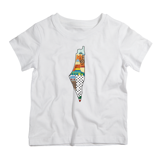 Palestine Map cotton t-shirt UAE soft cotton Palestine inspired shirt by Twinkle Hands with Palestine map design
