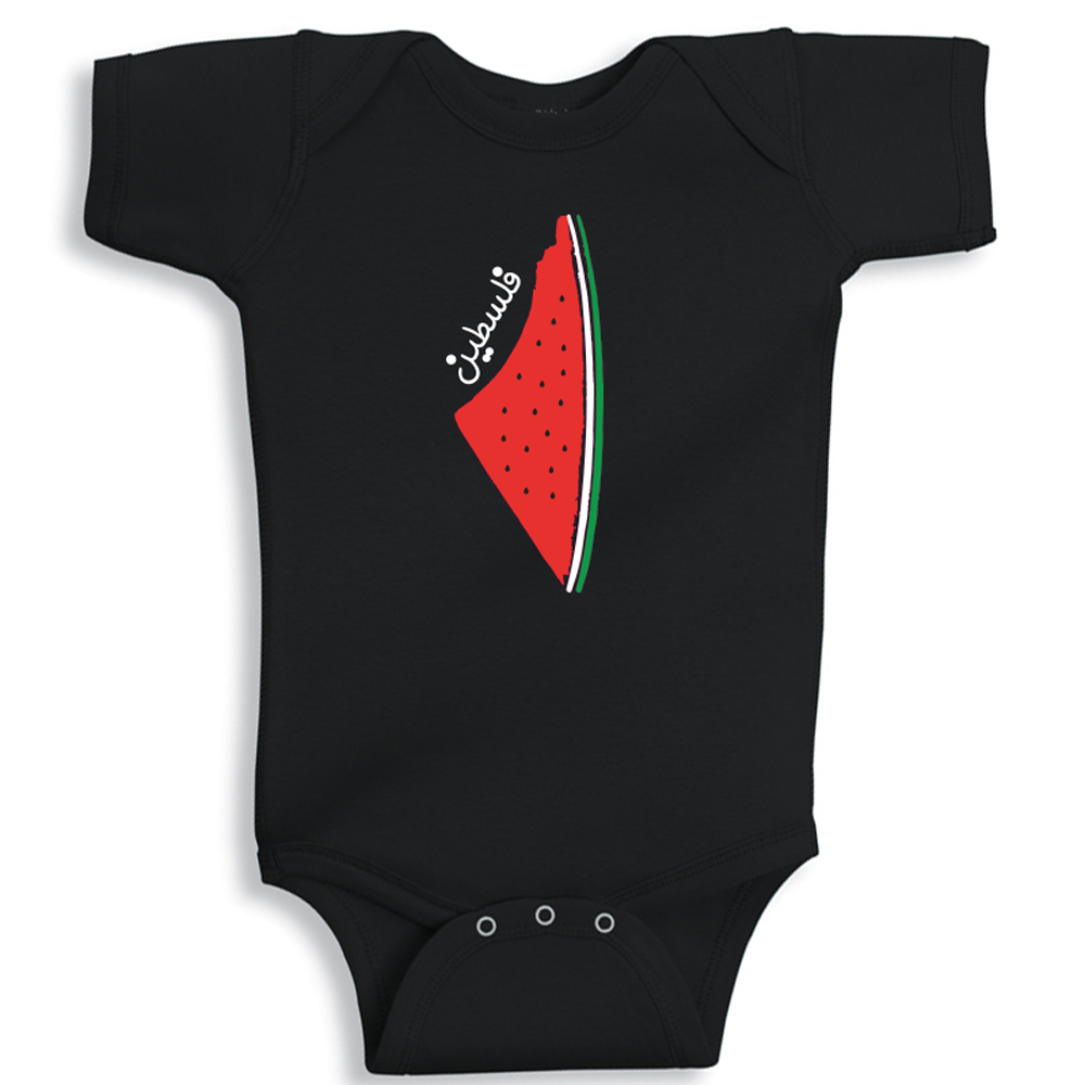 Palestine Map Watermelon Baby Onesie