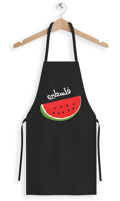 Palestine Watermelon apron UAE durable kitchen apron with watermelon Palestine inspired design by Twinkle Hands for cooking baking and BBQ use