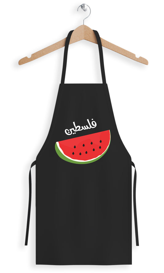Palestine Watermelon apron UAE durable kitchen apron with watermelon Palestine inspired design by Twinkle Hands for cooking baking and BBQ use
