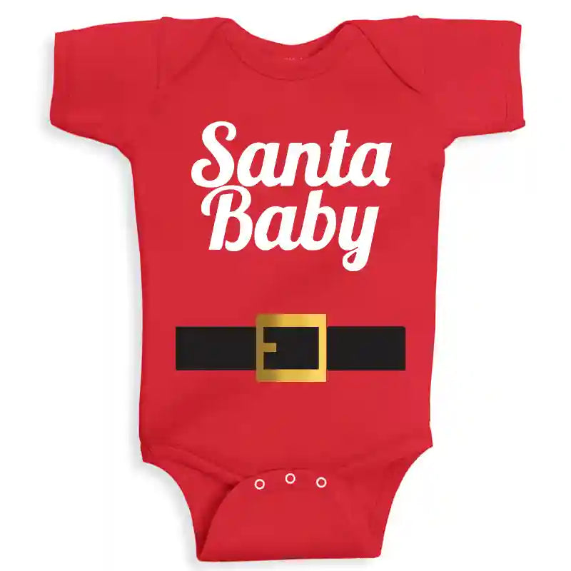 Santa Baby Christmas onesie red baby bodysuit festive holiday outfit UAE