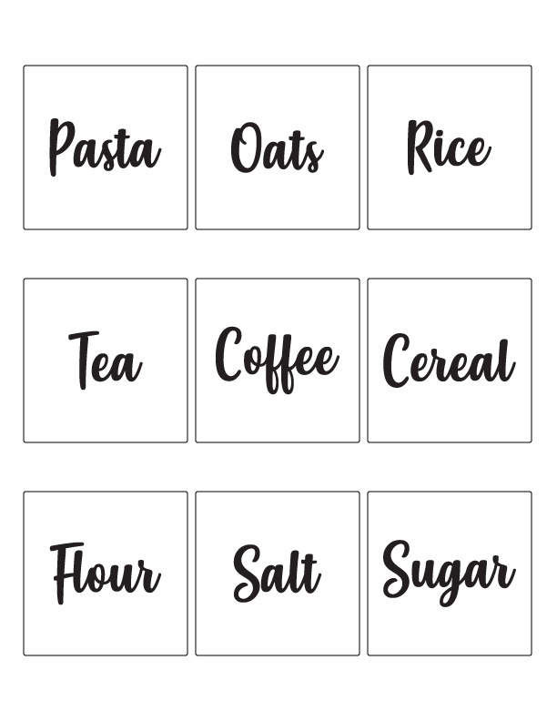 Waterproof 6 big pantry labels English UAE durable kitchen organization labels by Twinkle Hands for jars containers and pantry storage