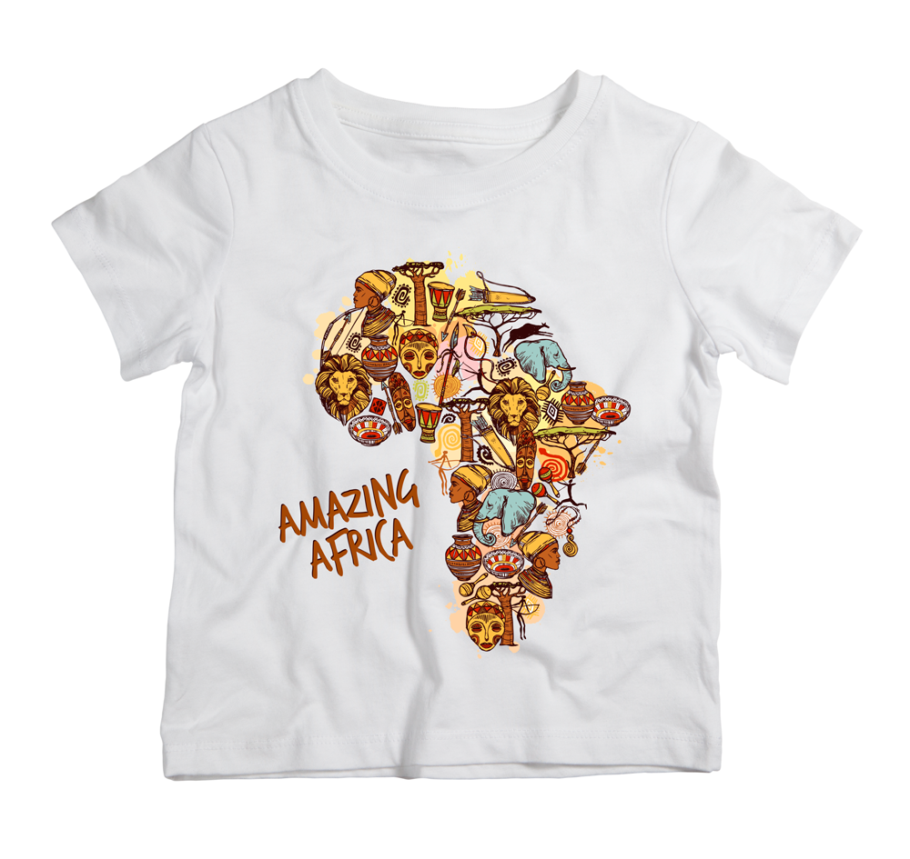 Amazing Africa cotton t-shirt UAE soft cotton Africa inspired shirt by Twinkle Hands for casual everyday wear