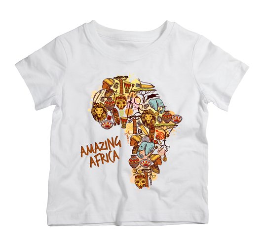Amazing Africa cotton t-shirt UAE soft cotton Africa inspired shirt by Twinkle Hands for casual everyday wear