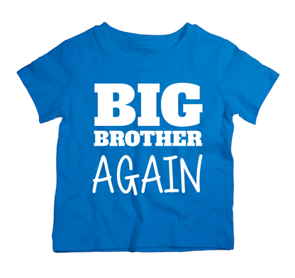 Big Brother Again cotton t-shirt UAE soft cotton kids shirt by Twinkle Hands, sibling announcement boys outfit