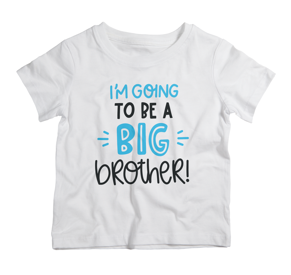 White cotton T-shirt for kids with Big Brother print, soft comfortable outfit for announcement and family photos