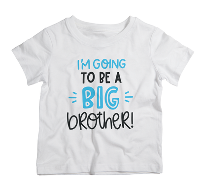 White cotton T-shirt for kids with Big Brother print, soft comfortable outfit for announcement and family photos