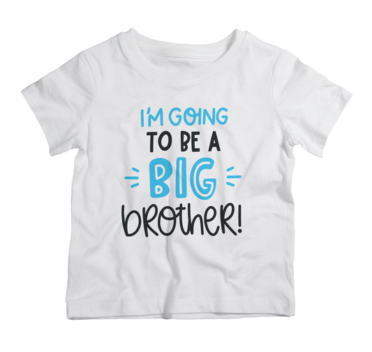White cotton T-shirt for kids with Big Brother print, soft comfortable outfit for announcement and family photos