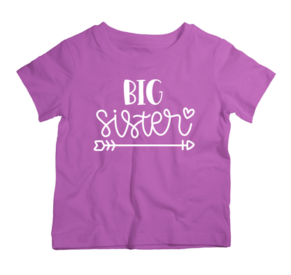 Big Sister cotton t-shirt UAE soft cotton kids shirt by Twinkle Hands, sibling themed girls outfit