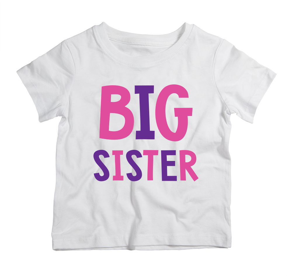 big sister cotton t-shirt girls sibling announcement soft breathable everyday wear UAE