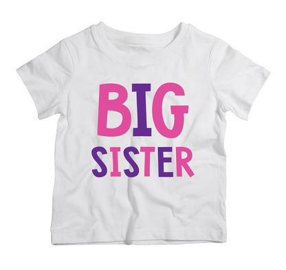 big sister cotton t-shirt girls sibling announcement soft breathable everyday wear UAE