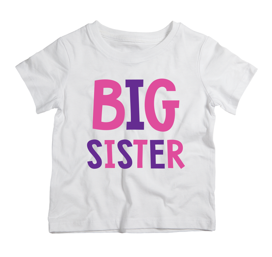 big sister cotton t-shirt girls sibling announcement soft breathable everyday wear UAE