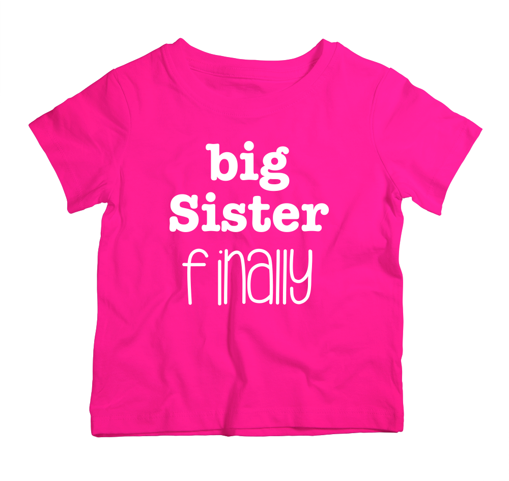 Big Sister Finally cotton t-shirt UAE soft cotton kids shirt by Twinkle Hands, sibling announcement girls outfit