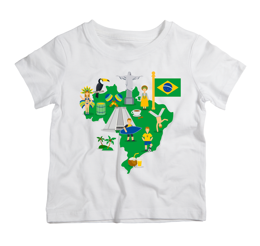 brazil cotton t-shirt soft breathable casual sports travel outfit UAE