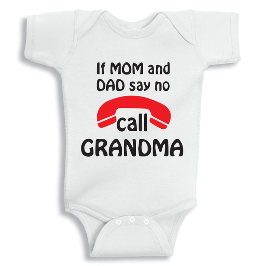 Call Grandma baby onesie UAE soft cotton newborn bodysuit by Twinkle Hands, grandma themed baby outfit
