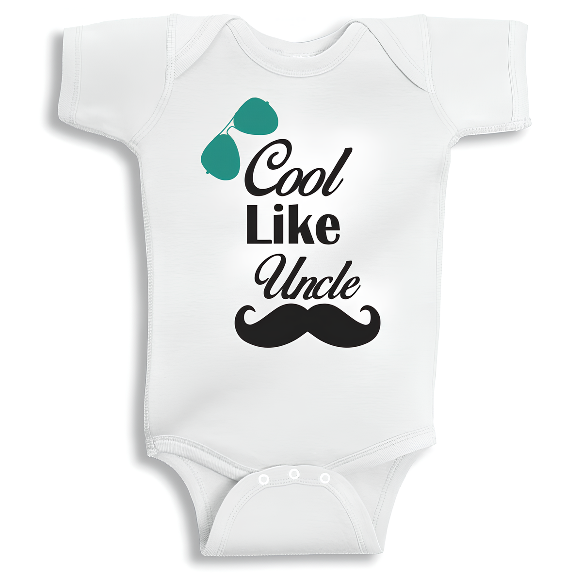 Cool Like Uncle baby onesie UAE soft cotton newborn bodysuit by Twinkle Hands, uncle themed baby outfit