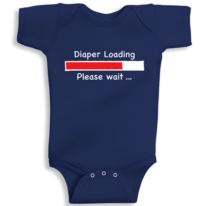 Diaper Loading Please Wait baby onesie UAE soft cotton newborn bodysuit by Twinkle Hands