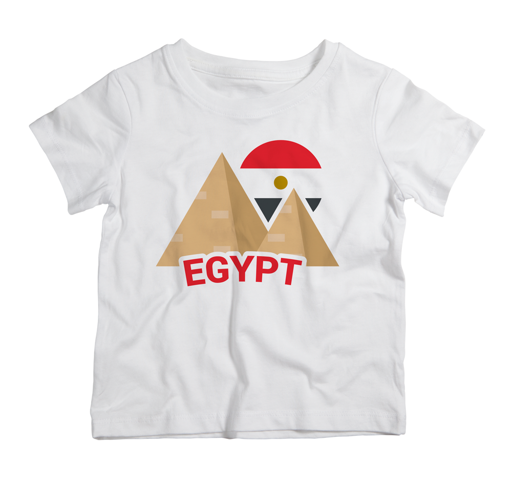 Egypt Pyramids cotton t-shirt UAE soft cotton pyramids inspired shirt by Twinkle Hands for casual everyday wear