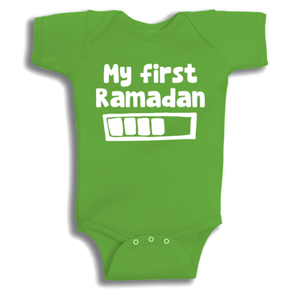 First Ramadan baby onesie UAE soft cotton newborn Ramadan outfit by Twinkle Hands for baby celebrations and photoshoots