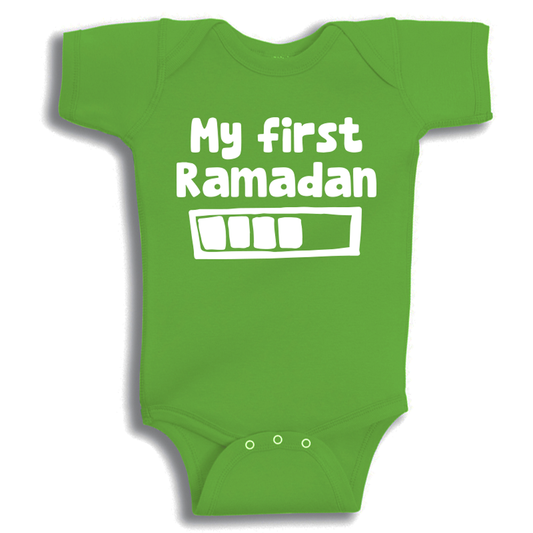 First Ramadan baby onesie UAE soft cotton newborn Ramadan outfit by Twinkle Hands for baby celebrations and photoshoots