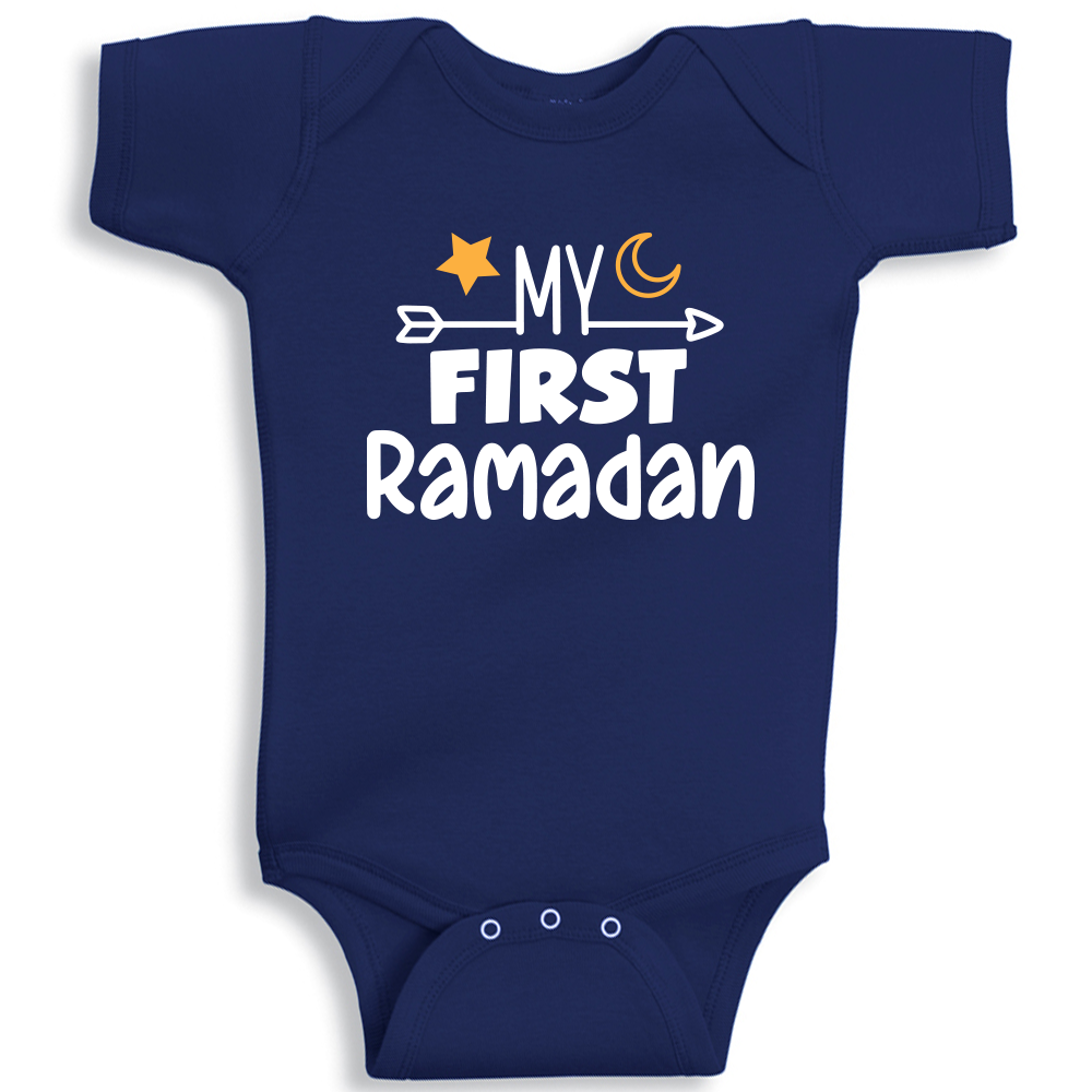 first ramadan navy baby onesie cotton soft breathable newborn Ramadan outfit UAE