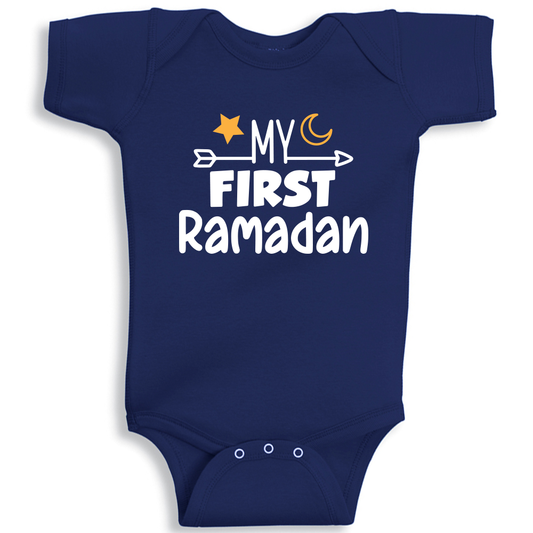 first ramadan navy baby onesie cotton soft breathable newborn Ramadan outfit UAE