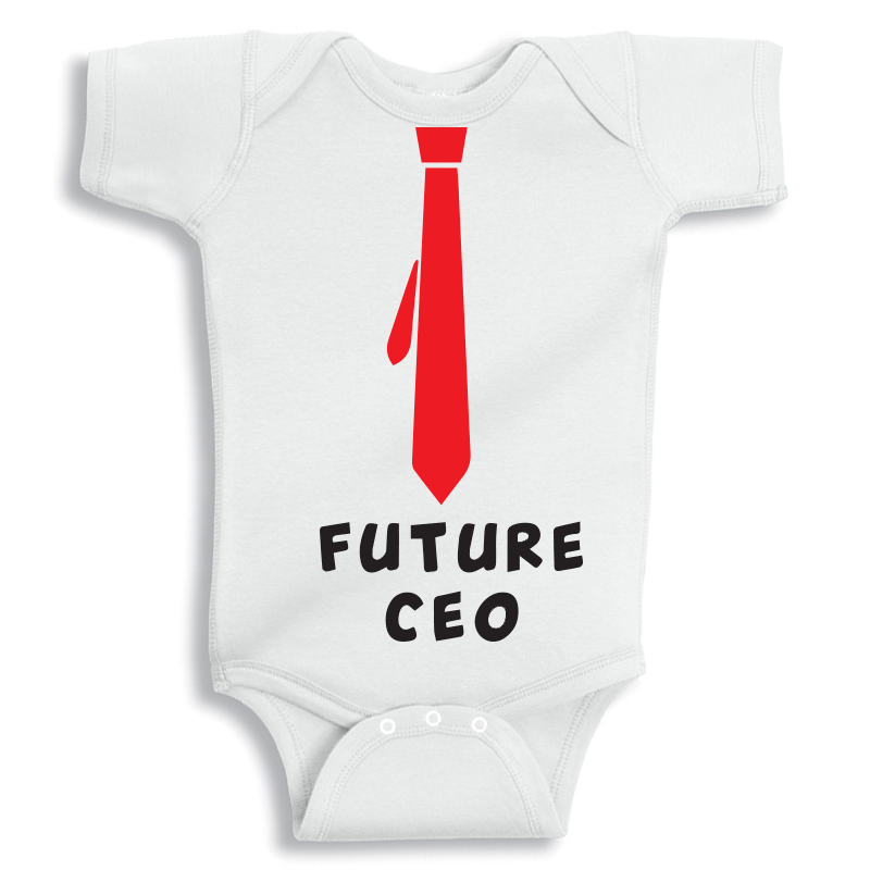 Future CEO baby onesie UAE soft cotton newborn bodysuit by Twinkle Hands, boss themed baby outfit