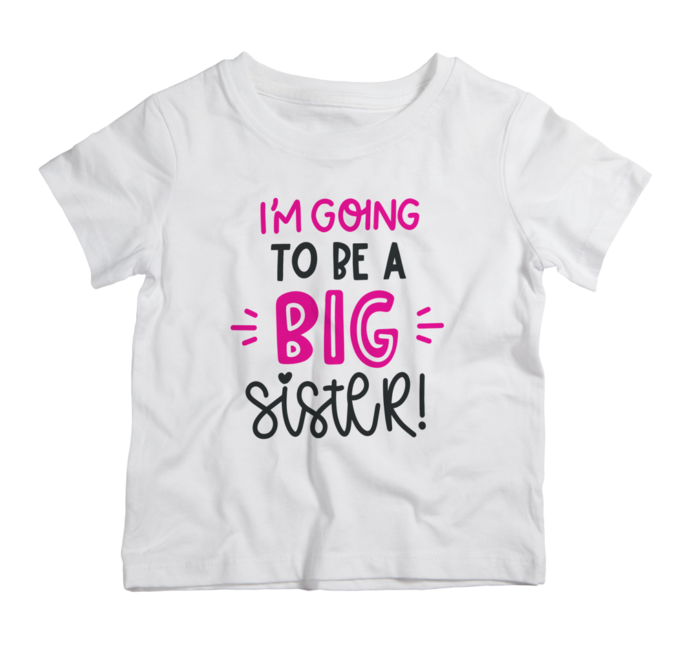 Cotton T-shirt for kids with Going to Be a Big Sister design, soft comfortable outfit for announcement photos and gifting