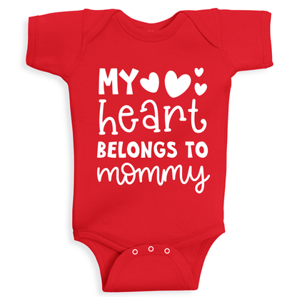 My heart belongs to mommy Valentine Baby Onesie