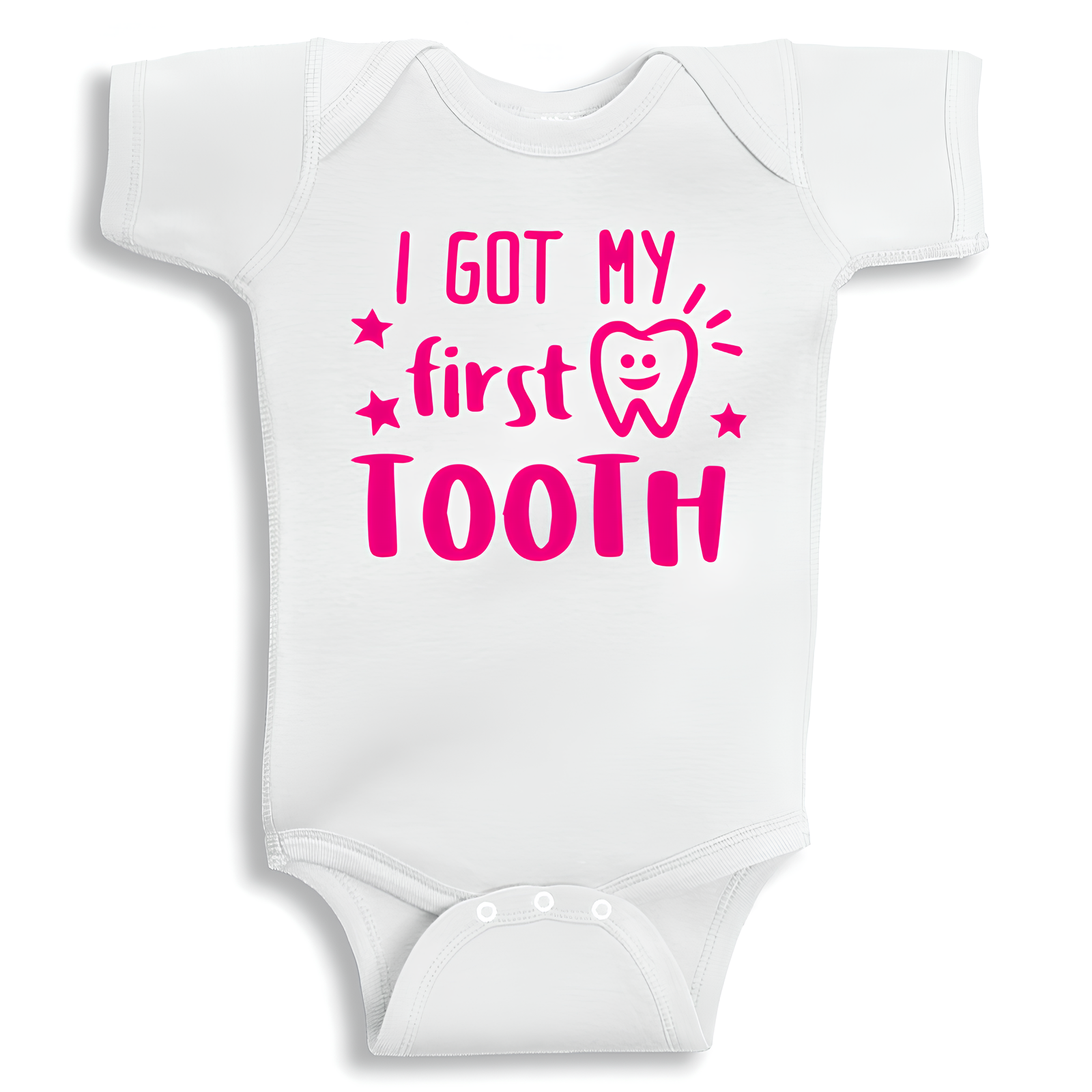 I Got My First Tooth baby onesie UAE soft cotton newborn bodysuit by Twinkle Hands