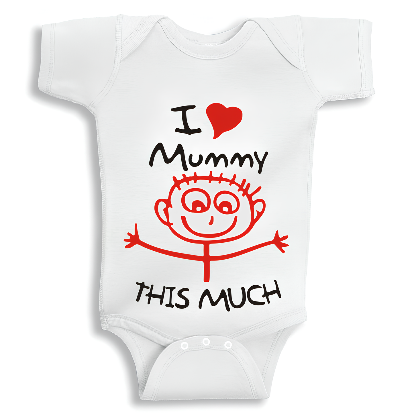 I Love Mommy This Much baby onesie UAE soft cotton newborn bodysuit by Twinkle Hands, mommy themed baby outfit