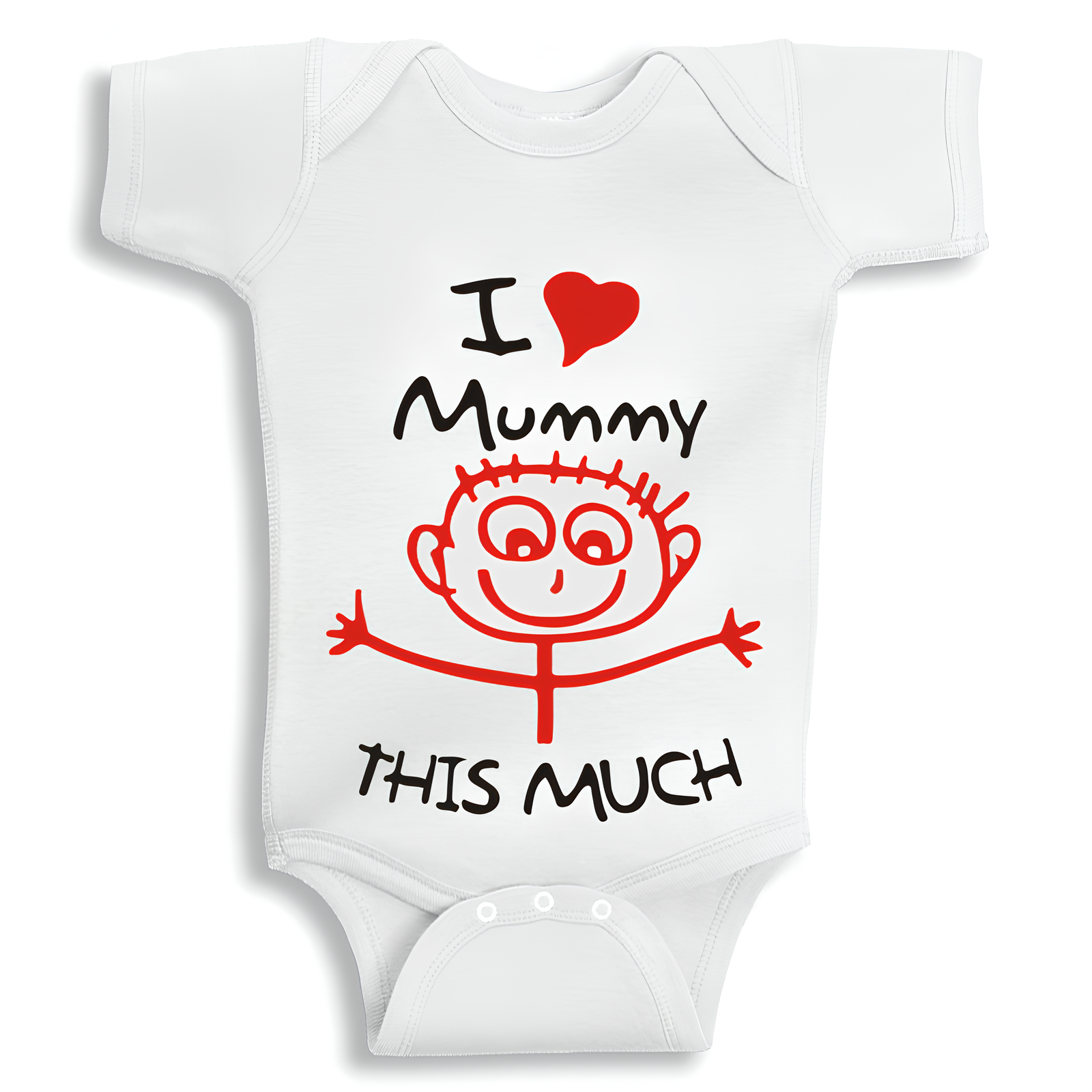 I Love Mommy This Much baby onesie UAE soft cotton newborn bodysuit by Twinkle Hands, mommy themed baby outfit