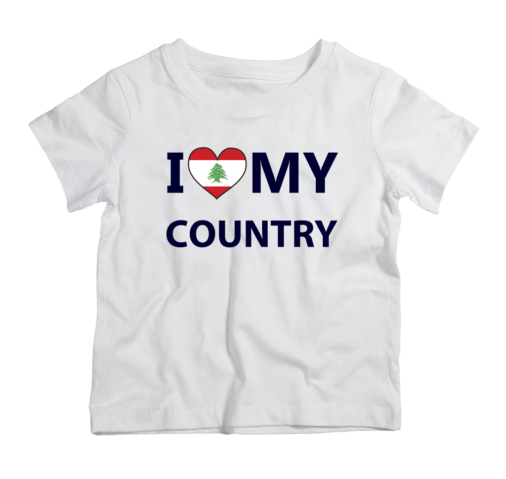 I Love My Country Lebanon cotton t-shirt UAE soft cotton Lebanon inspired shirt by Twinkle Hands for casual everyday wear