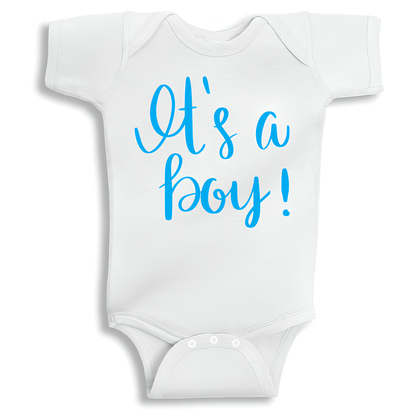 It’s a Boy baby onesie UAE soft cotton newborn bodysuit by Twinkle Hands, baby boy announcement outfit