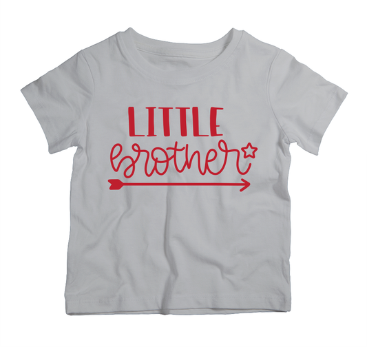 Little Brother grey cotton t-shirt UAE soft cotton kids shirt by Twinkle Hands, sibling themed boys outfit
